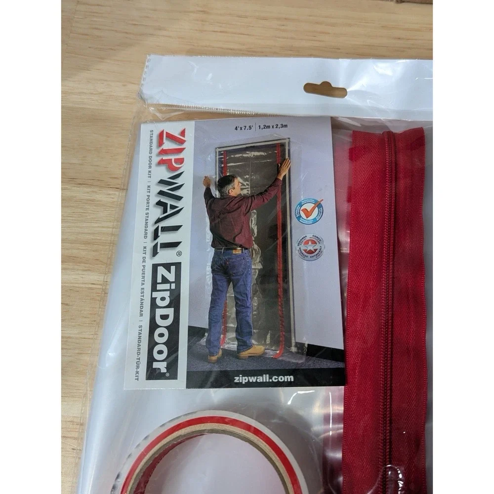 ZipWall ZipDoor Standard Door Kit Dust Barrier 4ft‎ x 7.5ft Sealed New